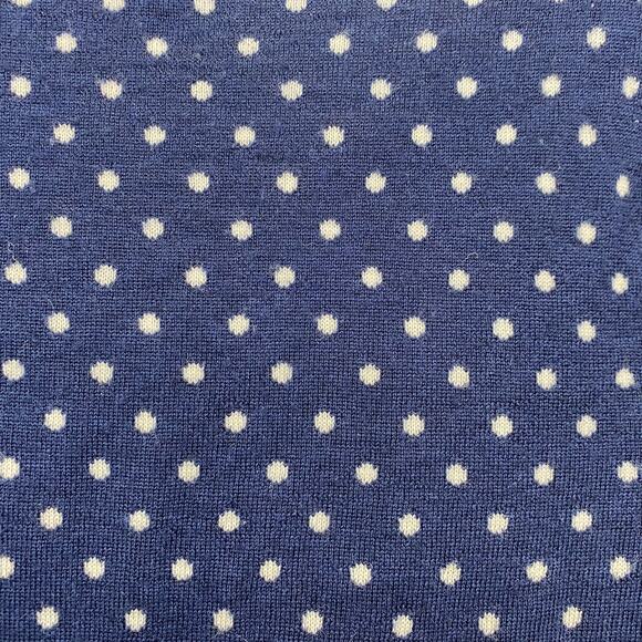 Club Monaco Merino Wool Sweater Polka Dot Fitted Italian Yarn Navy Blue White S - Picture 2 of 4